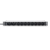 Digitus Multipresa 19" PDU con profilo in alluminio, 10 vie, 8x C13, 2x C19, Ciabatta Nero/alluminio