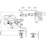 Digitus Supporto singolo per monitor e supporto per notebook, Base per monitor Nero (opaco)