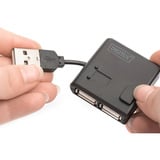 Digitus USB 2.0 4 porte, Hub USB Nero