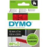 Dymo D1 - Standard Etichette - Nero su rosso - 12mm x 7m Nero su rosso, Poliestere, Belgio, -18 - 90 °C, DYMO, LabelManager, LabelWriter 450 DUO