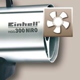 EINHELL HGG 300 Niro (DE/AT), Soffiatore d'aria calda accaio/Nero