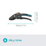 GARDENA Forbici da giardino PremiumCut Pro - Legno secco, Cesoie da giardino grigio/Turchese