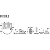 High Peak Tenda tunnel familiare Bozen 6.0 grigio/Verde