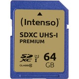 Intenso 3421490 memoria flash 64 GB SDXC UHS-I Classe 10 64 GB, SDXC, Classe 10, UHS-I, 90 MB/s, Class 1 (U1)