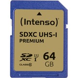 Intenso 3421490 memoria flash 64 GB SDXC UHS-I Classe 10 64 GB, SDXC, Classe 10, UHS-I, 90 MB/s, Class 1 (U1)