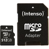 Intenso microSD Karte UHS-I Premium 512 GB Classe 10 Nero, 512 GB, MicroSD, Classe 10, UHS-I, 90 MB/s, Class 1 (U1)