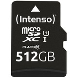 Intenso microSD Karte UHS-I Premium 512 GB Classe 10 Nero, 512 GB, MicroSD, Classe 10, UHS-I, 90 MB/s, Class 1 (U1)