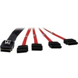 Inter-Tech SFF 8087 - 4 x SATA 1m Nero, Cavo Nero/Rosso, 1 m, SFF-8087, 4 x SATA, Maschio/Maschio, Nero