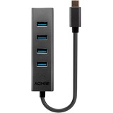 Lindy 43325 hub di interfaccia USB 3.2 Gen 1 (3.1 Gen 1) Type-C 5000 Mbit/s Grigio, Hub USB USB 3.2 Gen 1 (3.1 Gen 1) Type-C, USB 3.2 Gen 1 (3.1 Gen 1) Type-A, 5000 Mbit/s, Grigio, Alluminio, Plastica, 0,3 m