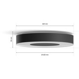 Philips Plafoniera Infuse grande, Luce LED Nero, Philips Hue White and Color ambiance Plafoniera Infuse grande, Lampada a soffitto intelligente, Bluetooth, Nero, LED, Metallo, Lampadina/e non sostituibile/i
