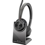 Poly Cuffie Poly VOYAGER 4320-M certificate per Microsoft Teams con supporto di ricarica, Headset Nero, Wireless, Musica e Chiamate, 162 g, Auricolare, Nero