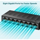 TP-Link LS1008G Non gestito Gigabit Ethernet (10/100/1000) Nero, Interruttore Nero, Non gestito, Gigabit Ethernet (10/100/1000), Montabile a parete