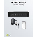 goobay Selettore HDMI 4 a 1 (4K @ 60Hz), Switch HDMI Nero
