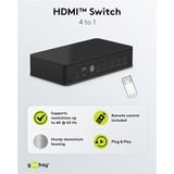 goobay Selettore HDMI 4 a 1 (4K @ 60Hz), Switch HDMI Nero