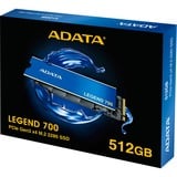 ADATA LEGEND 700 512 GB M.2 PCI Express 3.0 NVMe 3D NAND, Disco a stato solido blu/Oro, 512 GB, M.2, 2000 MB/s