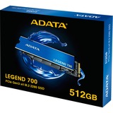 ADATA LEGEND 700 M.2 512 GB PCI Express 3.0 3D NAND NVMe blu/Oro, 512 GB, M.2, 2000 MB/s