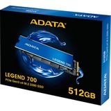 ADATA LEGEND 700 M.2 512 GB PCI Express 3.0 3D NAND NVMe, Disco a stato solido blu/Oro, 512 GB, M.2, 2000 MB/s