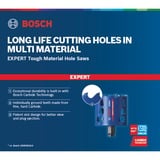 Bosch EXPERT TOUGH MATERIAL sega per trapano 1 pz, Sega a tazza Singolo, Trapano, Mattone, Plastica, Piastrelle morbide in ceramica, Acciaio inox, Legno, Nero, Blu, Rosso, Carburo di tungsteno (TC), 6 cm
