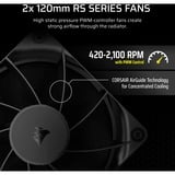 Corsair NAUTILUS 240 RS, Raffreddamento ad acqua Nero