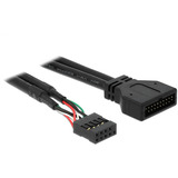 DeLOCK Cavo adattatore USB 2.0, connettore femmina header 9 pin > connettore maschio header USB 3.2 Nero