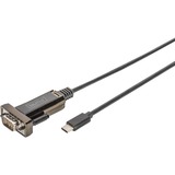 Digitus Adattatore seriale USB tipo C™ Nero, Nero, 1 m, DB-9, Maschio, Maschio, Cina