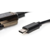 Digitus Adattatore seriale USB tipo C™ Nero, Nero, 1 m, DB-9, Maschio, Maschio, Cina