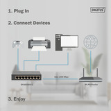 Digitus Gigabit 8 porte, Interruttore Nero
