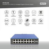 Digitus Gigabit Ethernet industriale gestito L2 16+2 porte, Interruttore 
