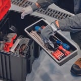 EINHELL Valigetta di sistema E-Case M, Cassetta portautensili Nero/Rosso