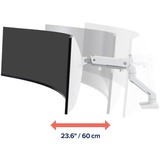 Ergotron HX Series 45-647-216 supporto da tavolo per Tv a schermo piatto 124,5 cm (49") Bianco Scrivania bianco, Morsa, 19,1 kg, 124,5 cm (49"), 100 x 100 mm, Regolazione altezza, Bianco