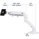 Ergotron HX Series 45-647-216 supporto da tavolo per Tv a schermo piatto 124,5 cm (49") Bianco Scrivania bianco, Morsa, 19,1 kg, 124,5 cm (49"), 100 x 100 mm, Regolazione altezza, Bianco