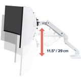 Ergotron HX Series 45-647-216 supporto da tavolo per Tv a schermo piatto 124,5 cm (49") Bianco Scrivania, Base per monitor bianco, Morsa, 19,1 kg, 124,5 cm (49"), 100 x 100 mm, Regolazione altezza, Bianco