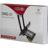 Inter-Tech DMG-31 Interno WLAN 300 Mbit/s, Adattatore Wi-Fi Interno, Wireless, PCI Express, WLAN, Wi-Fi 4 (802.11n), 300 Mbit/s