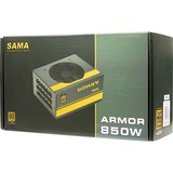 Inter-Tech SAMA FTX-850-B ARMOR alimentatore per computer 850 W 20+4 pin ATX ATX Nero Nero, 850 W, 110 - 240 V, 850 W, 47 - 63 Hz, 6 - 15 A, Attivo