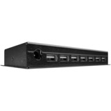 Lindy Hub metallico USB 2.0 a 7 porte, Hub USB Nero