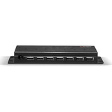 Lindy Hub metallico USB 2.0 a 7 porte, Hub USB Nero