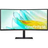 SAMSUNG Monitor HRM ViewFinity S6 - S65UC da 34'' WQHD Curvo, Monitor LED Nero, 86,4 cm (34"), 3440 x 1440 Pixel, UltraWide Quad HD, LCD, 5 ms, Nero