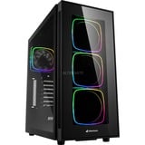 Sharkoon TG6 RGB Midi Tower Nero, Chassis Tower Nero, Midi Tower, PC, Nero, ATX, micro ATX, Mini-ITX, 16,5 cm, 40 cm