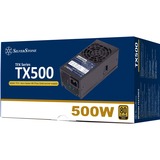 SilverStone TX500 Gold alimentatore per computer 500 W 20+4 pin ATX TFX Nero, Alimentatore PC Nero, 500 W, 90 - 264 V, 47 - 63 Hz, Attivo, 100 W, 499,2 W