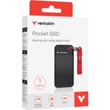 Verbatim Pocket SSD 1 TB USB tipo-C 3.2 Gen 2 (3.1 Gen 2) Nero, Rosso, Disco a stato solido Nero/Rosso, 1 TB, USB tipo-C, 3.2 Gen 2 (3.1 Gen 2), 1000 MB/s, 10 Gbit/s, Nero, Rosso