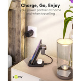 goobay Caricatore wireless 3 in 1, 15 W, Stazione di ricarica Nero