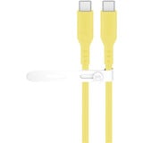 goobay Cavo in silicone USB 2.0 giallo, connettore USB-C > connettore USB-C giallo