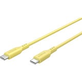 goobay Cavo in silicone USB 2.0 giallo, connettore USB-C > connettore USB-C giallo