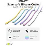 goobay Cavo in silicone USB 2.0 giallo, connettore USB-C > connettore USB-C giallo