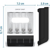 Ansmann 1001-0092-01 carica batterie Batteria per uso domestico AC bianco/Nero, Nichel-Metallo Idruro (NiMH), Stilo AA, 4 pz, Batterie incluse