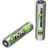 Ansmann 5035523 batteria per uso domestico Nichel-Metallo Idruro (NiMH) argento, Nichel-Metallo Idruro (NiMH), 1,2 V, 550 mAh, Verde, DECT phones