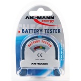 Ansmann Battery tester tester per batterie, Strumento di misura blu/Argento, Stilo AA, Mini Stilo AAA, C, D