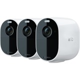 Arlo Videocamera Essential con faretto integrato x3 bianco/Nero, Telecamera di sicurezza IP, Interno e esterno, Con cavo e senza cavo, Interno, CE, Soffitto/muro