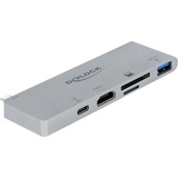 DeLOCK 87745 hub di interfaccia USB 3.2 Gen 1 (3.1 Gen 1) Type-C 5000 Mbit/s Grigio grigio, USB 3.2 Gen 1 (3.1 Gen 1) Type-C, HDMI, USB 3.2 Gen 1 (3.1 Gen 1) Type-A, USB 3.2 Gen 1 (3.1 Gen 1) Type-C, MicroSD (TransFlash), MicroSDHC, MicroSDXC, SD, SDHC, SDXC, 5000 Mbit/s, 3840 x 2160 Pixel, Grigio