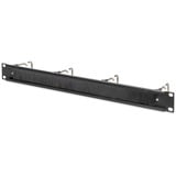 Digitus Pannello di gestione cavi con staffe d’acciaio e guarnizione a spazzola per armadi 482,6 mm (19”), 1HE, Instradamento dei cavi Nero, 6 mm (19”), 1HE, Pannello di gestione del cavo, Nero, Acciaio, 1U, Ovale, Cina